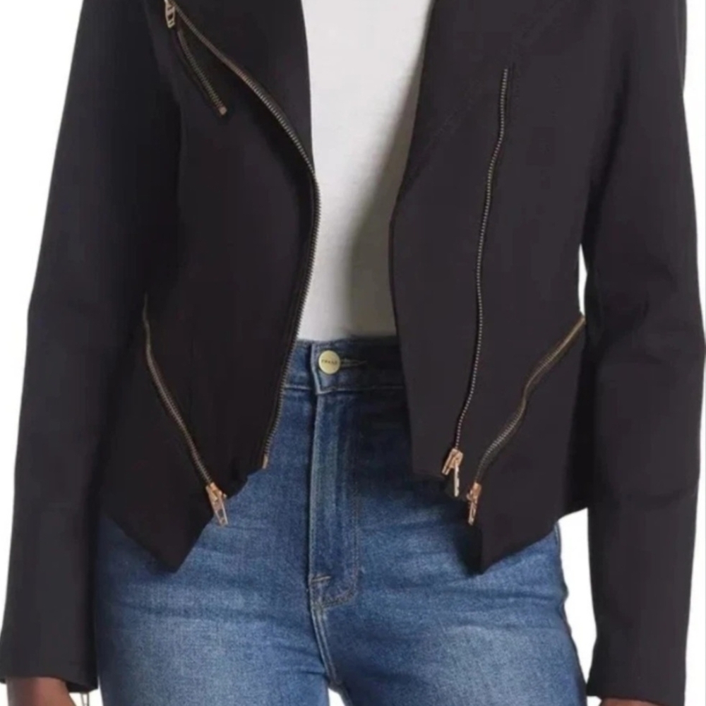 BlankNYC Denim  Psycopath Ponte Moto Jacket Size XS Black Excellent condition